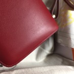 Constance18 wine red imported beeswax thread sewing original hardware Epsom leather