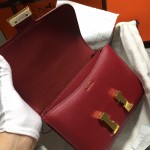 Constance18 wine red imported beeswax thread sewing original hardware Epsom leather