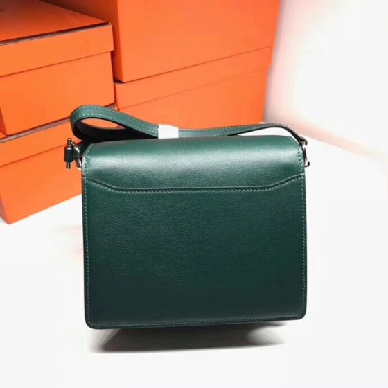 roulis 19cm 23cm Swift leather, malachite green, gold and silver buckle, hand-stitched beeswax thread