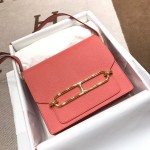 Roulis 24 cm Epsom Leather CC93 Flamingo Pink Gold Buckle