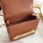 Roulis 18cm togo calfskin golden brown waxed thread gold and silver buckle