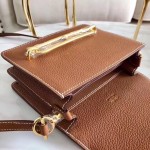 Roulis 18cm togo calfskin golden brown waxed thread gold and silver buckle