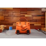 Kelly doll doll bag 17cm swift orange spell coffee silver buckle