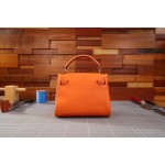 Kelly doll doll bag 17cm swift orange spell coffee silver buckle