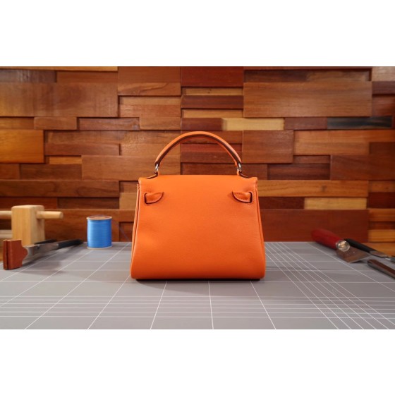 Kelly doll doll bag 17cm swift orange spell coffee silver buckle