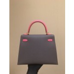 Kelly25cm gold epsom leather tinware gray lipstick powder