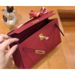 Minikelly Epsom Palm Leather Garnet Red