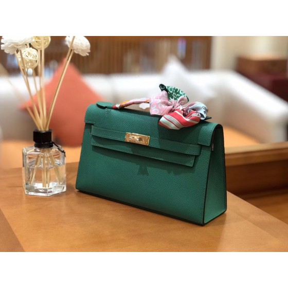 Minikelly Epsom Palm Leather Velvet Green