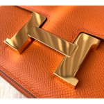 Constance orange 19cm silver buckle epsom leather