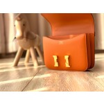 Constance orange 19cm silver buckle epsom leather