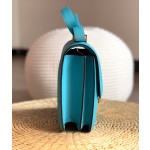 Constance 23cm north wind blue gold buckle epsom leather