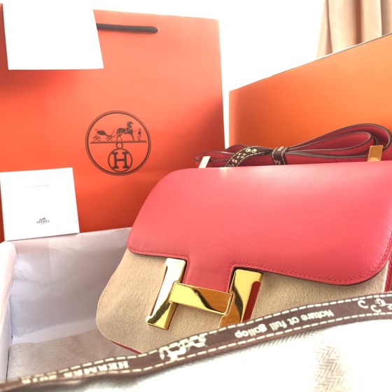 Constance23cm lipstick powder silver buckle swift leather