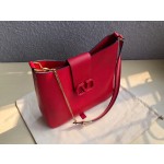 Valentino VSLING Textured Calfskin Shoulder Bag Leather Shoulder Model: 0802L
