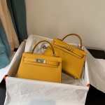 Mini II 9D Amber Yellow Original Epsom Leather Gold Buckle