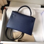 Mini II 7k deep sapphire blue original epsom leather silver buckle