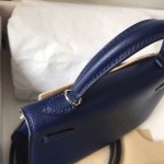 Mini II 7k deep sapphire blue original epsom leather silver buckle