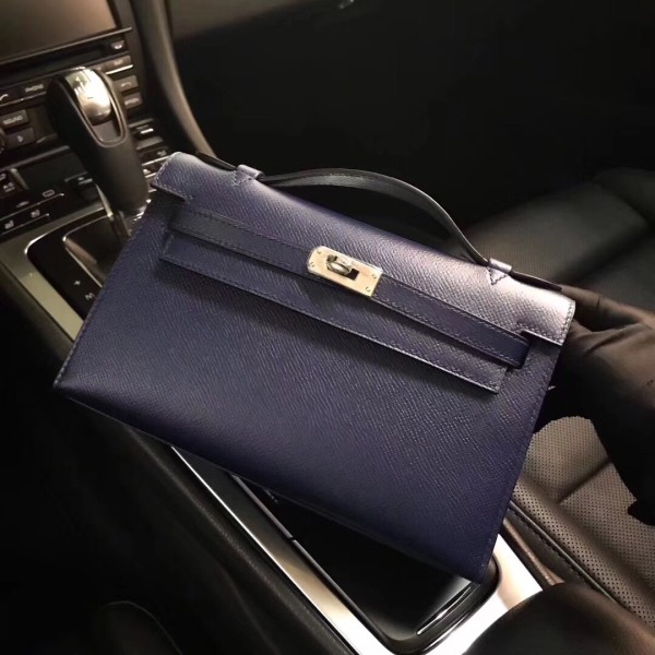 Minikelly Epsom Palm Leather Dark Blue