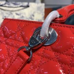 Dior Lady Seven Grid Princess Red Lacquered Silver