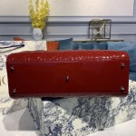 DIOR Lady Seven Grid Daifei Wine Red Lacquer Gold