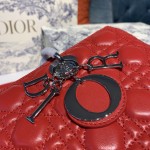 Dior Lady Seven Grid Princess Red Sheep Silver