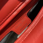 Dior Lady Seven Grid Princess Red Sheep Silver