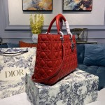 Dior Lady Seven Grid Princess Red Sheep Silver