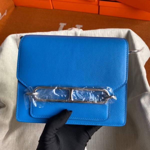 Roulis 19cm northern blue gold and silver buckle spot Evercolor leather