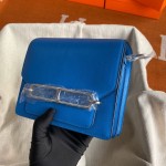 Roulis 19cm northern blue gold and silver buckle spot Evercolor leather