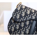 Dior Oblique Old Flower Saddle Handbag