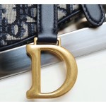 Dior Oblique Old Flower Saddle Handbag