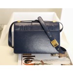 Montaigne oil-waxed sheepskin navy blue