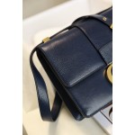 Montaigne oil-waxed sheepskin navy blue