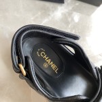 CHANEL Classic Enamel Colorful Button Velcro Sandals