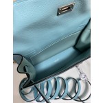 Kelly danse 22cm everculure leather Blue atoll 3P macaroon blue silver buckle