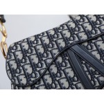 Dior Oblique Old Flower Saddle Handbag