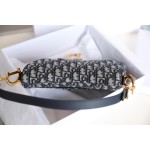 Dior Oblique Old Flower Saddle Handbag
