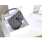 Dior Oblique Old Flower Saddle Handbag