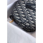Dior Oblique Old Flower Saddle Handbag