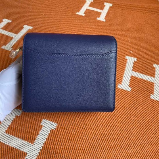 Roulis 19cm dark blue gold and silver buckle spot Evercolor leather