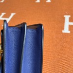 Roulis 19cm dark blue gold and silver buckle spot Evercolor leather