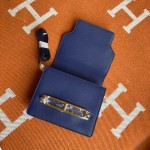 Roulis 19cm dark blue gold and silver buckle spot Evercolor leather