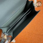 Roulis 19cm almond green gold and silver buckle spot Evercolor leather