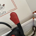 Kelly doll doll bag swift black red silver buckle