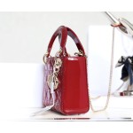 Lady Dior In Stock ❖ Patent Leather Cherry Red