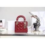 Lady Dior In Stock ❖ Patent Leather Cherry Red