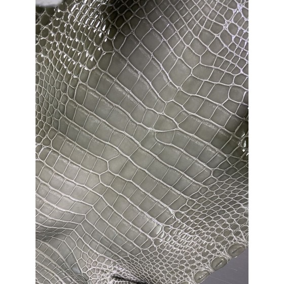 Hermès makes exclusive leather glossy American alligator: Turtle dove gray ~ KL19
