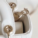 Lady white rattan lacquered GR original sheepskin mini Three compartments