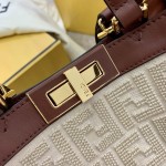 FENDI latest double FF flannel peekaboo X-tote