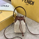FENDI fabric embroidered bucket bag