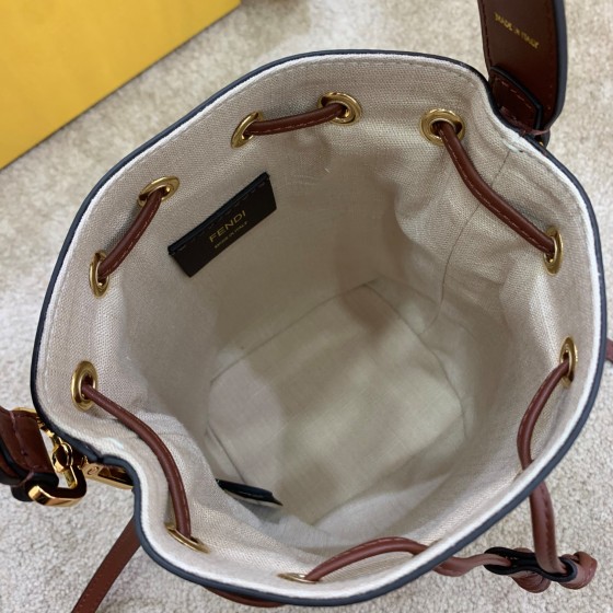 FENDI fabric embroidered bucket bag